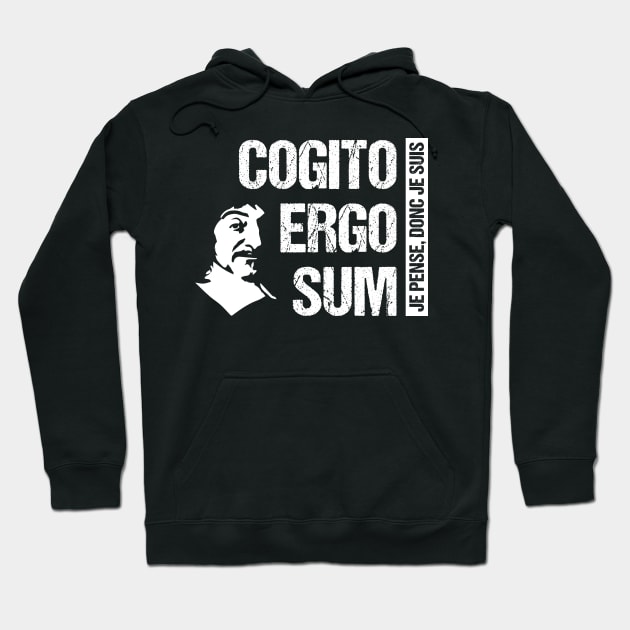 Cogito Ergo Sum Descartes Philosophy T-Shirt French Quote Hoodie by stearman